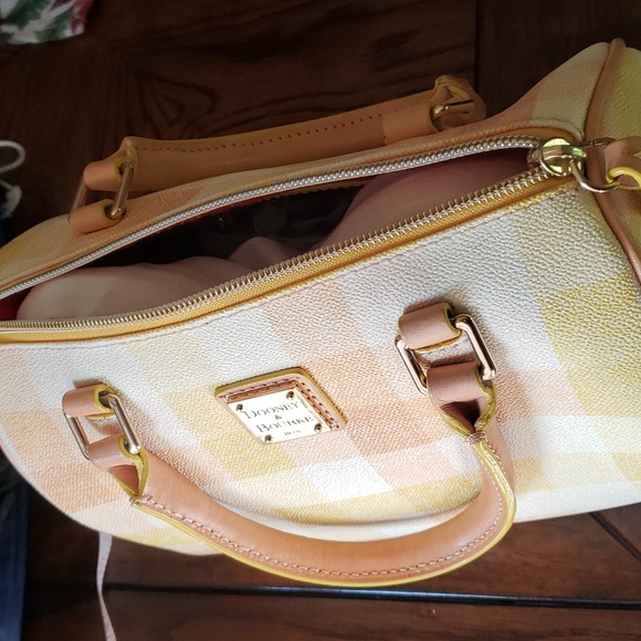 Dooney and Bourke Quadretto Check Rowan Satchel Crossbody Bag - Picture 17 of 17